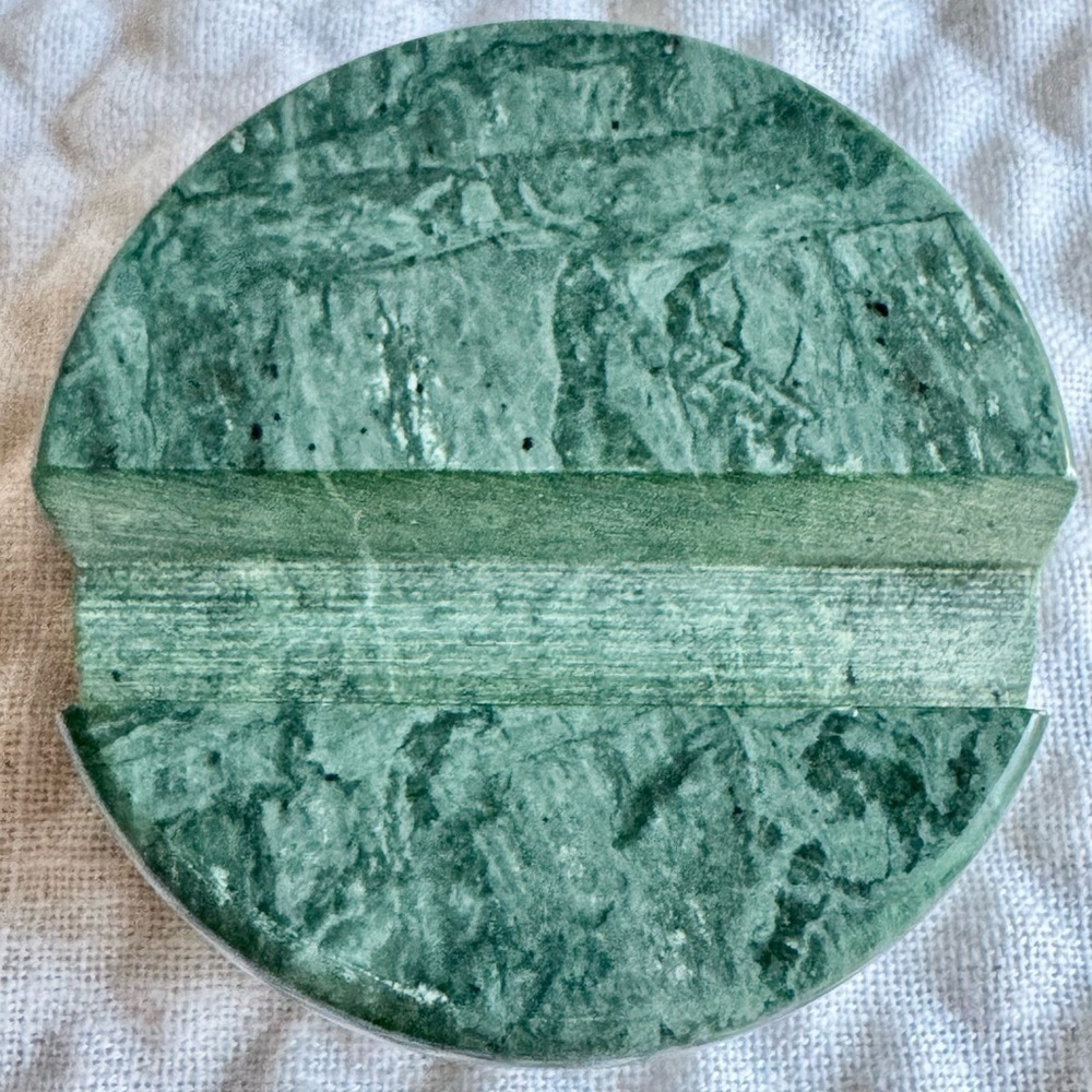 New Natural Green Marble Stone Cell Phone Heavy Freestanding Holder Stand - Picture 6 of 8
